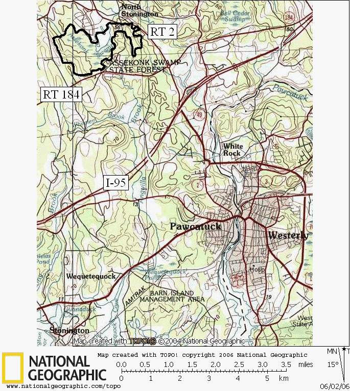 Assekonk Swamp, State Forest, Hiking, Trail , Map, Connecticut 