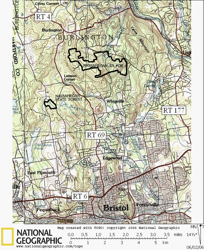 Nassahegan, State Forest, Connecticut, Hiking, Trail, Map