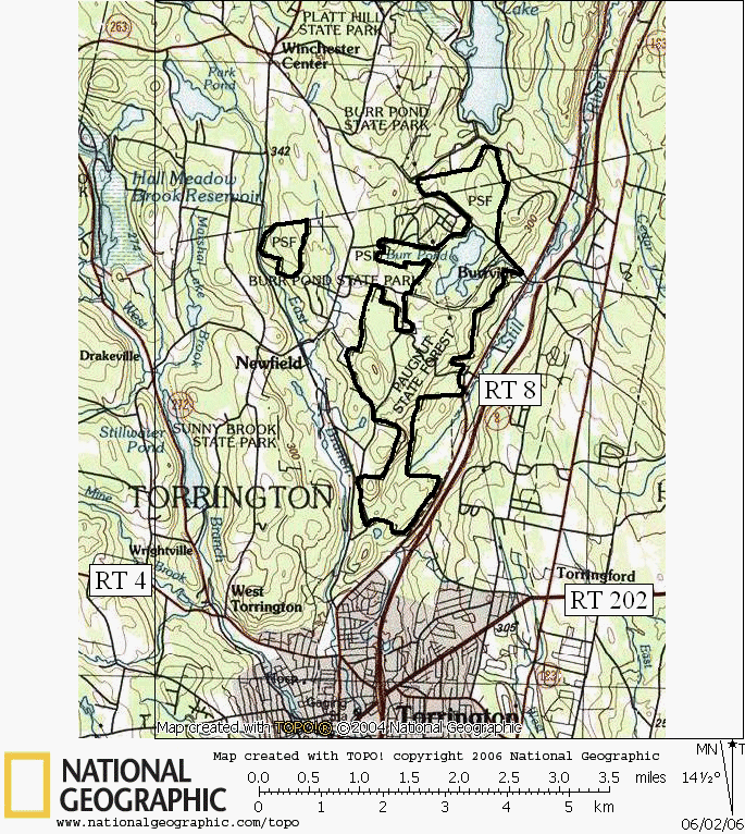 Paugnut, State Forest, Connecticut, Hiking, Trail, Map