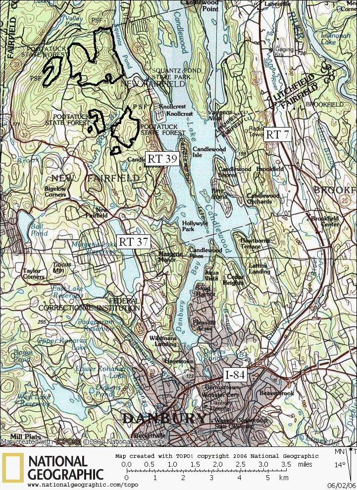 Pootatuck, State Forest, Connecticut, Hiking, Trail, Map