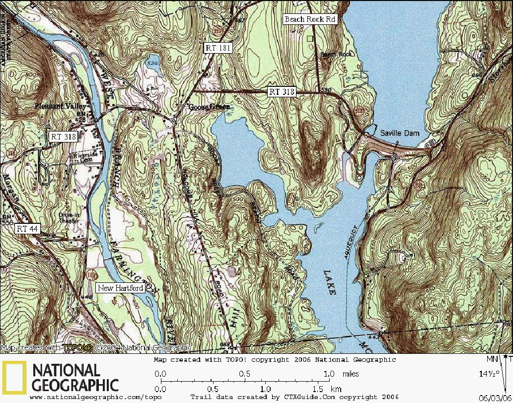 Connecticut, Rock Climbing, Bouldering, Map, Beech Rock