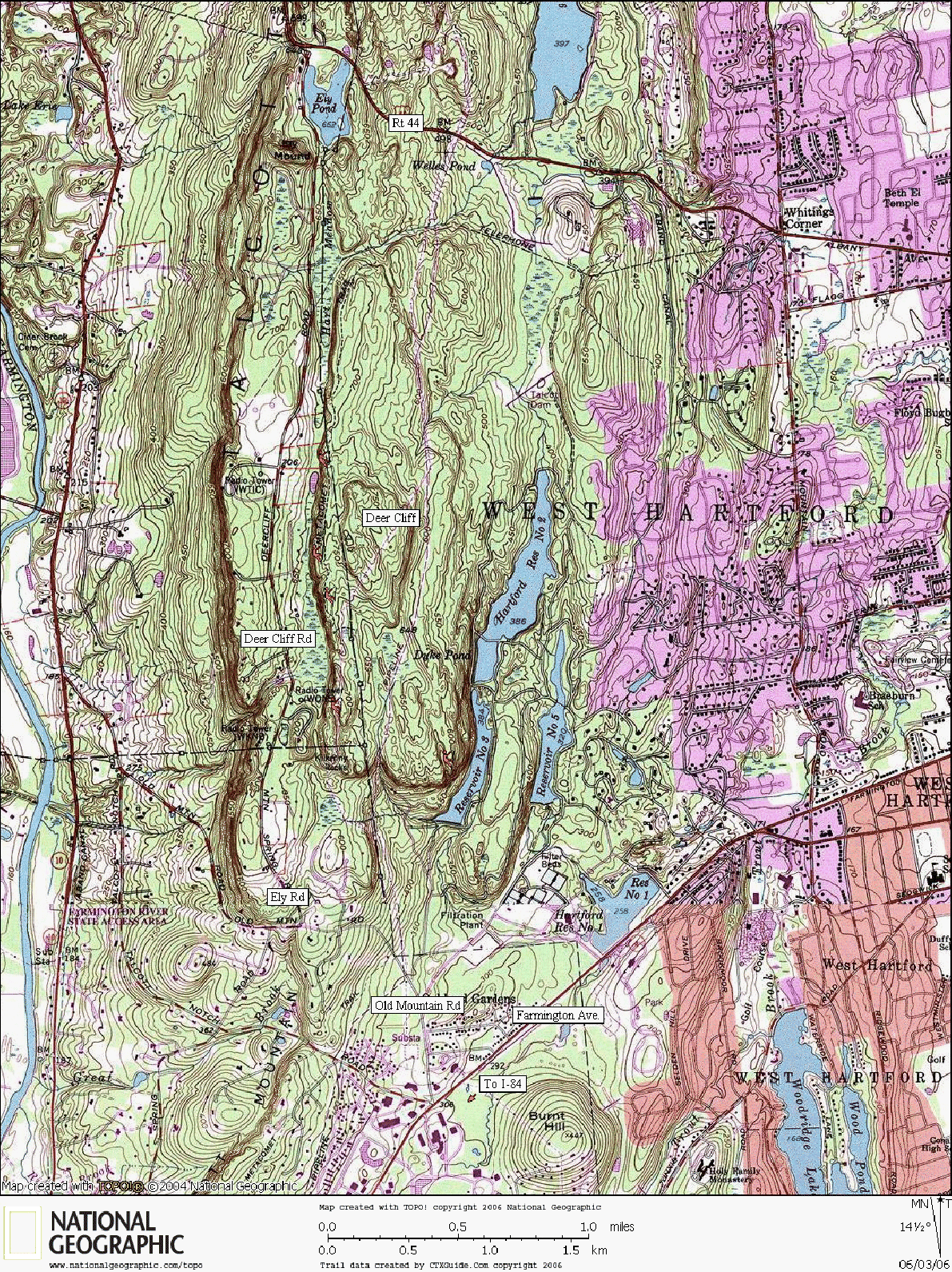 Connecticut, Rock Climbing, Bouldering, Map, Deer Cliff