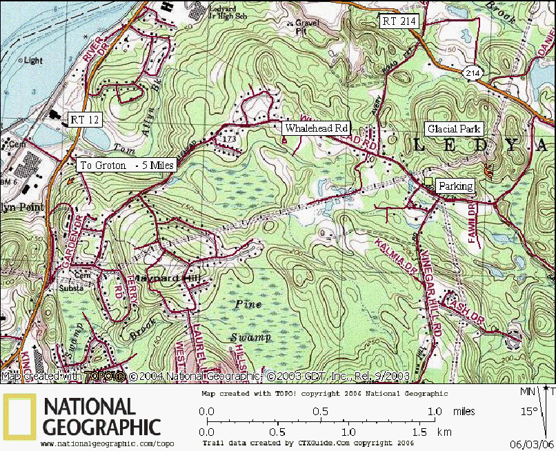 Connecticut, Rock Climbing, Bouldering, Map, Glacial Park