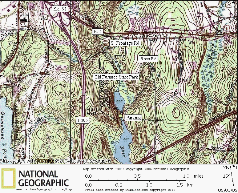 Connecticut, Rock Climbing, Bouldering, Map, Old Furnace State Park