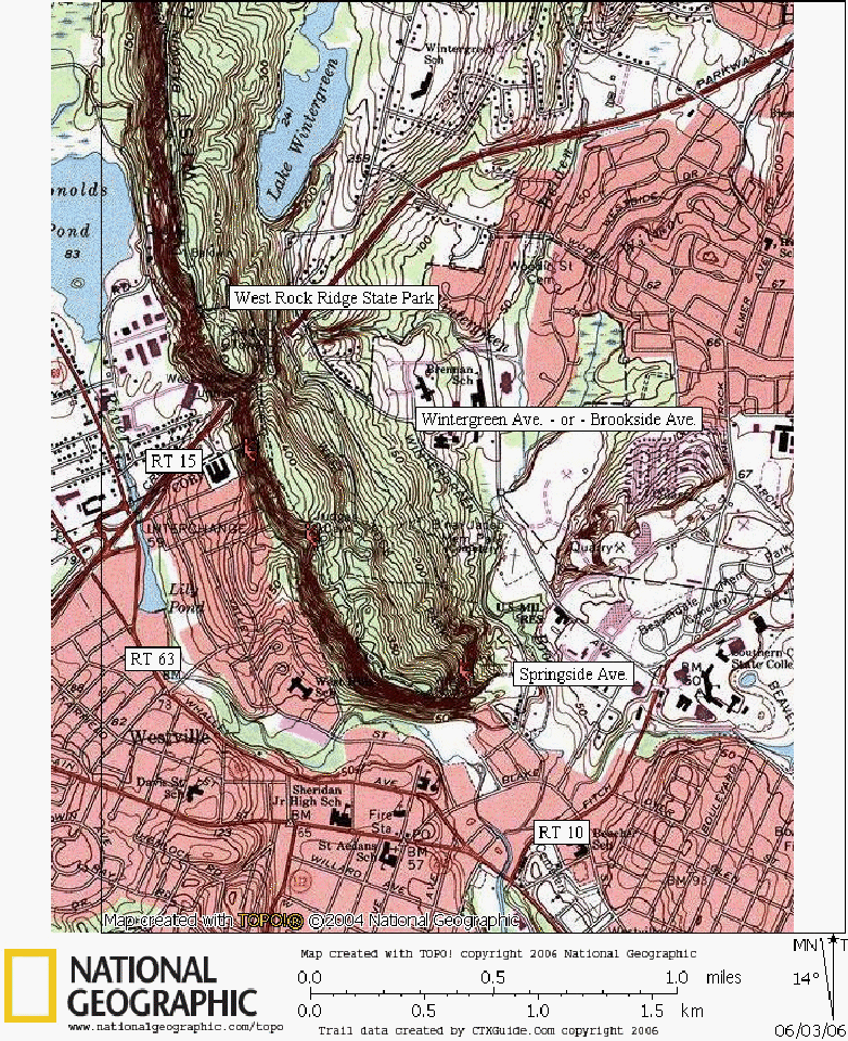 Connecticut, Rock Climbing, Bouldering, Map, West Rock Ridge State Park