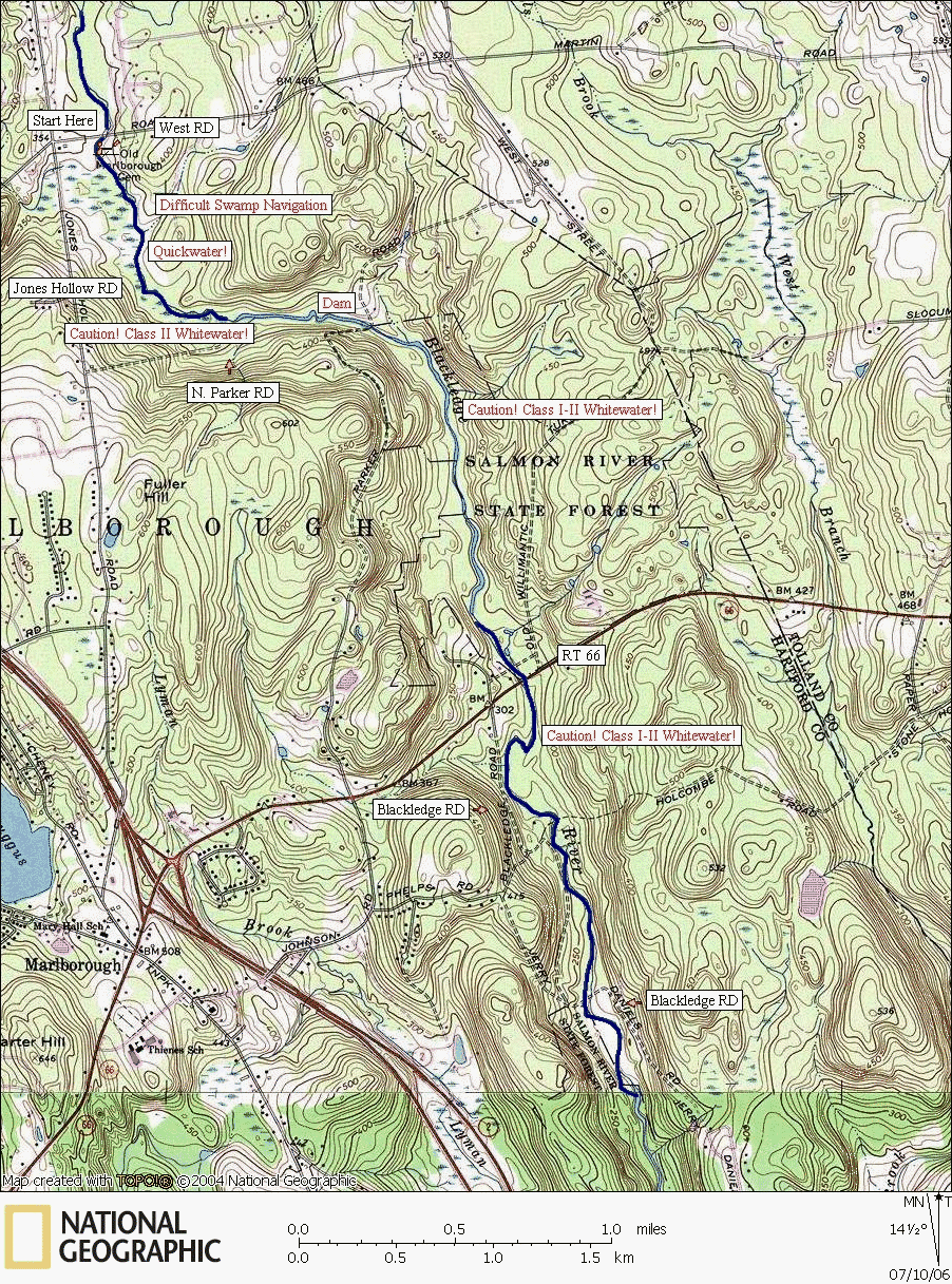 Connecticut, river, kayaking, canoeing, Map, Blackledge