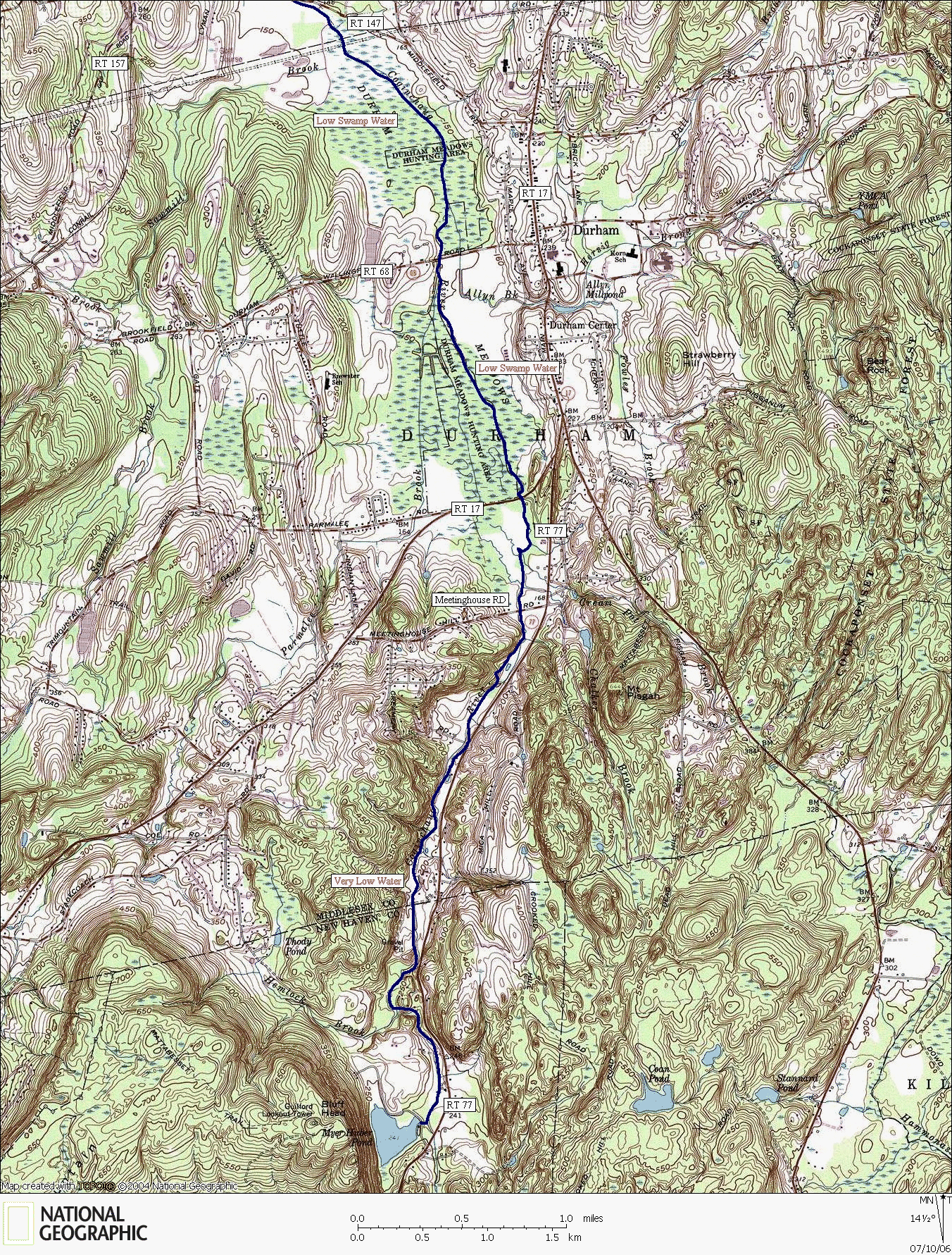 Connecticut, river, kayaking, canoeing, Map, Coginchaug