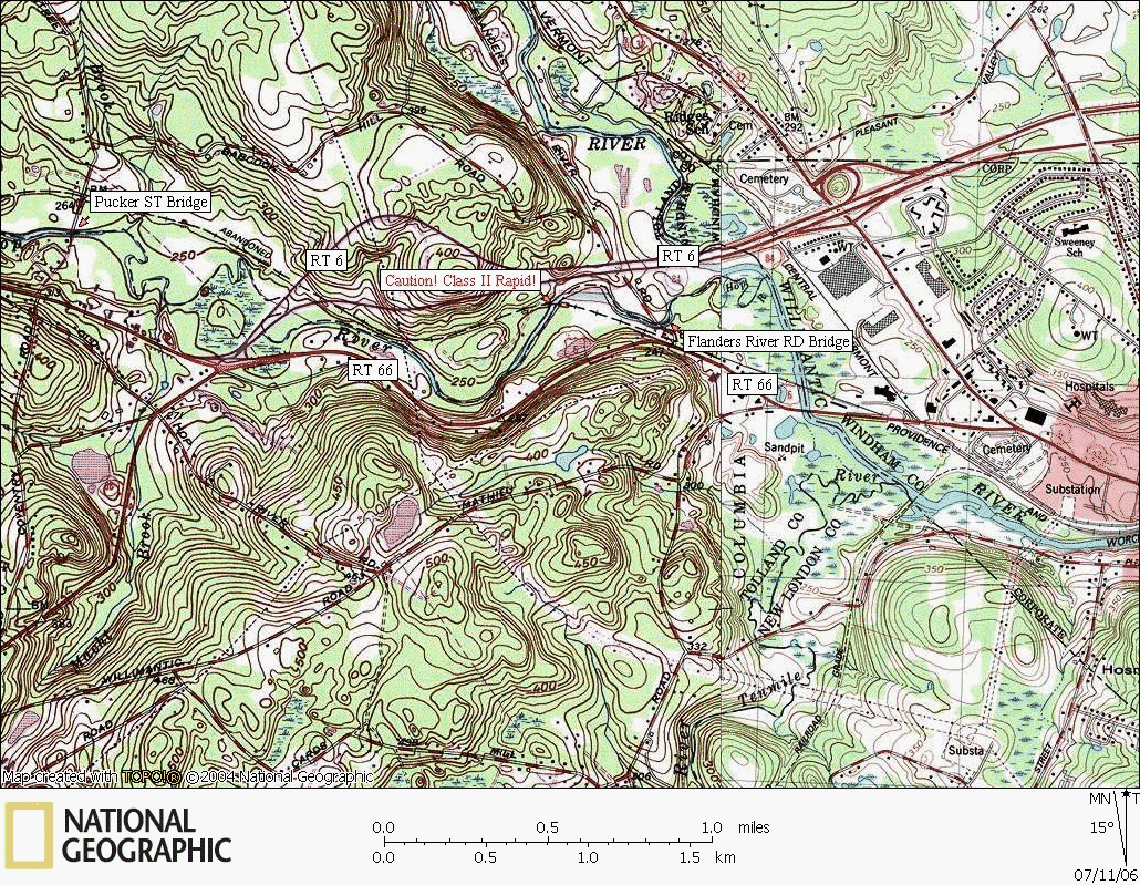 Connecticut, river, kayaking, canoeing, Map, Hop River