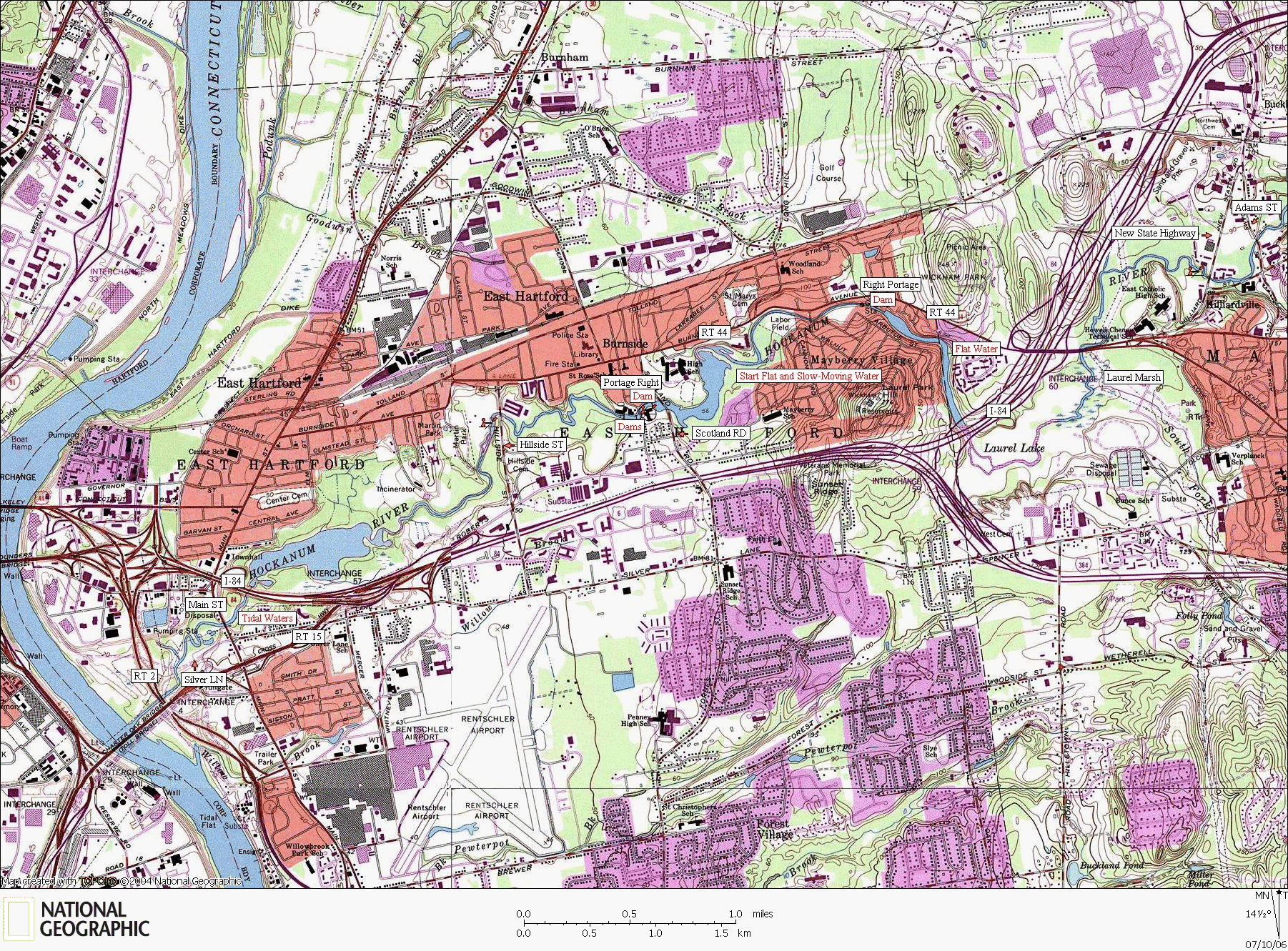 Connecticut, river, kayaking, canoeing, Map, Hockanum