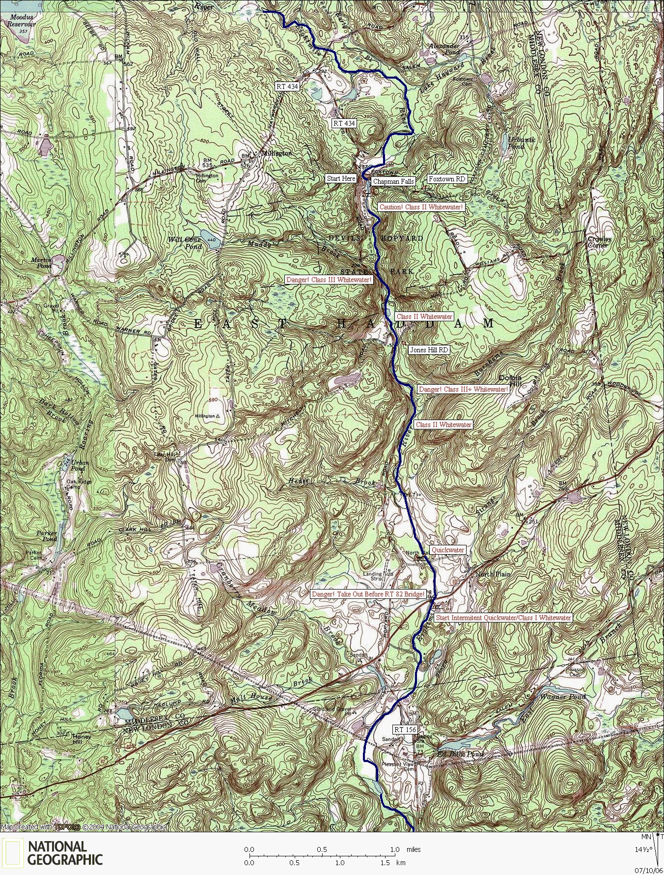 Connecticut, river, kayaking, canoeing, Map, Eightmile