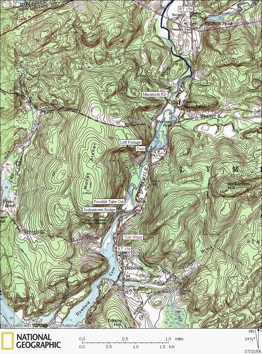 Connecticut, river, kayaking, canoeing, Map, Eightmile