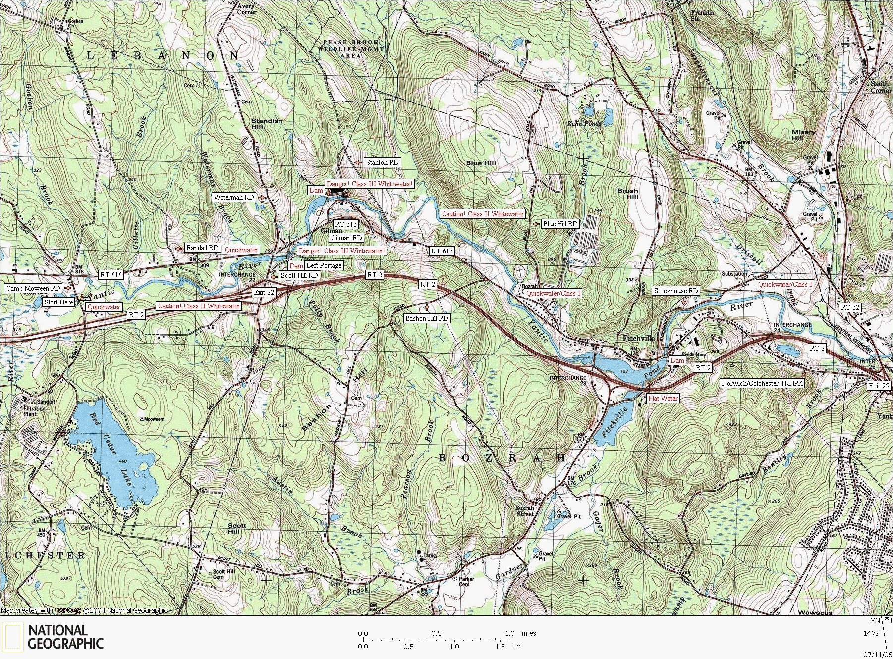 Connecticut, river, kayaking, canoeing, Map, Yantic River