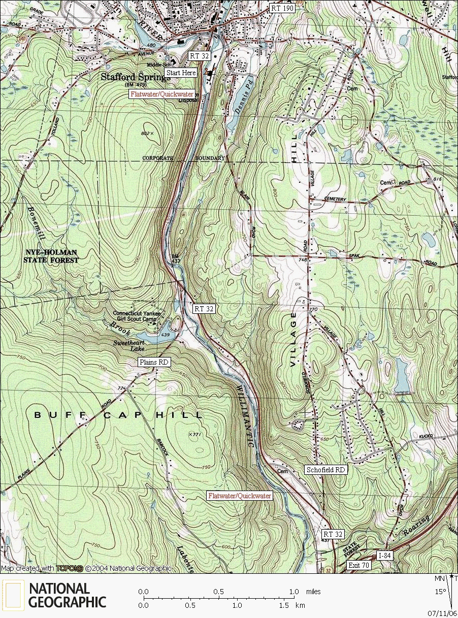 Connecticut, river, kayaking, canoeing, Map, Willimantic