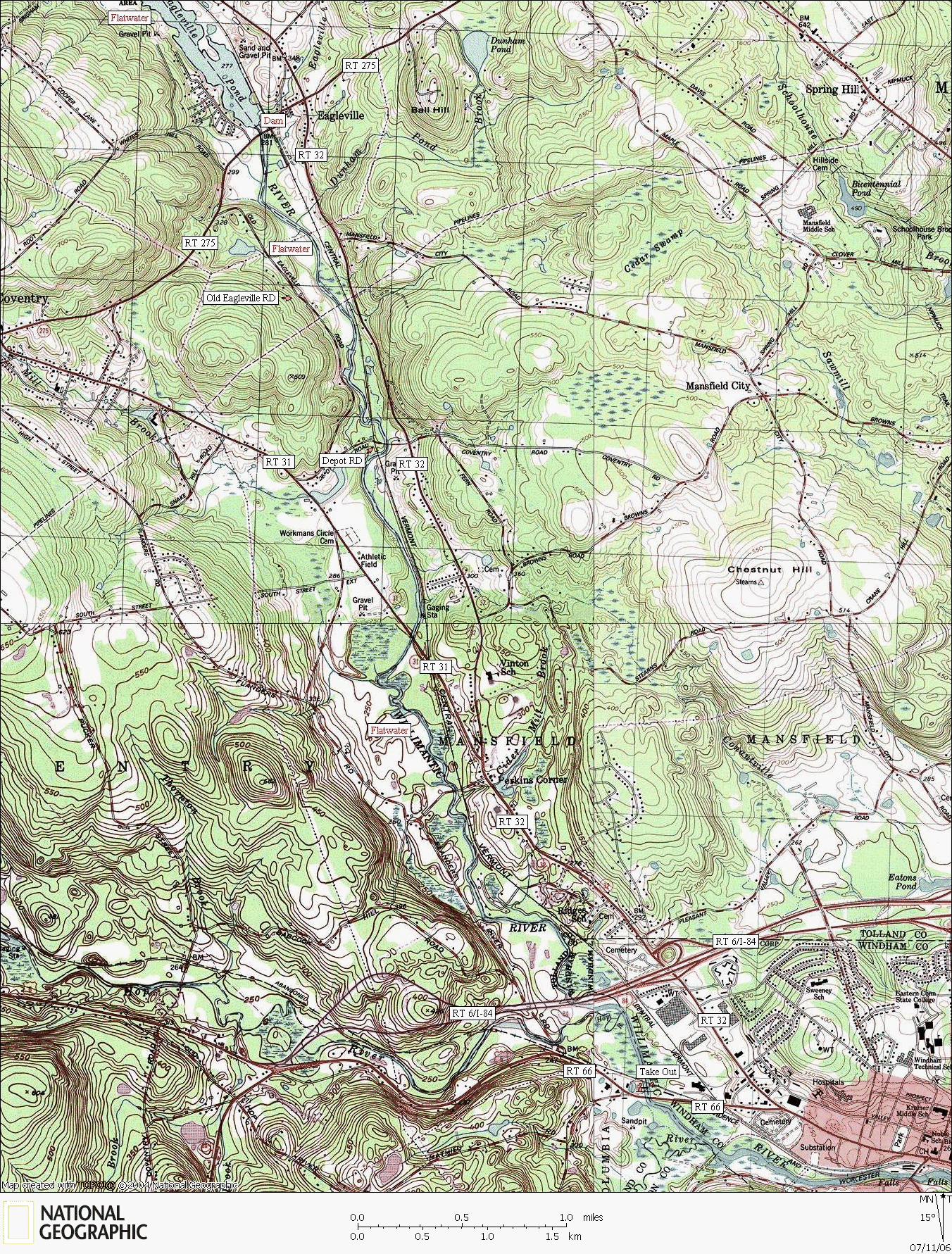 Connecticut, river, kayaking, canoeing, Map, Willimantic