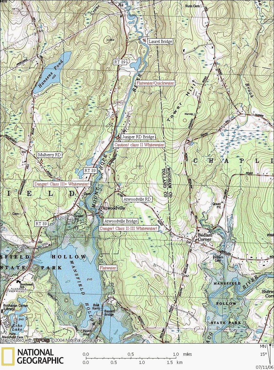 Connecticut, river, kayaking, canoeing, Map, Mount Hope