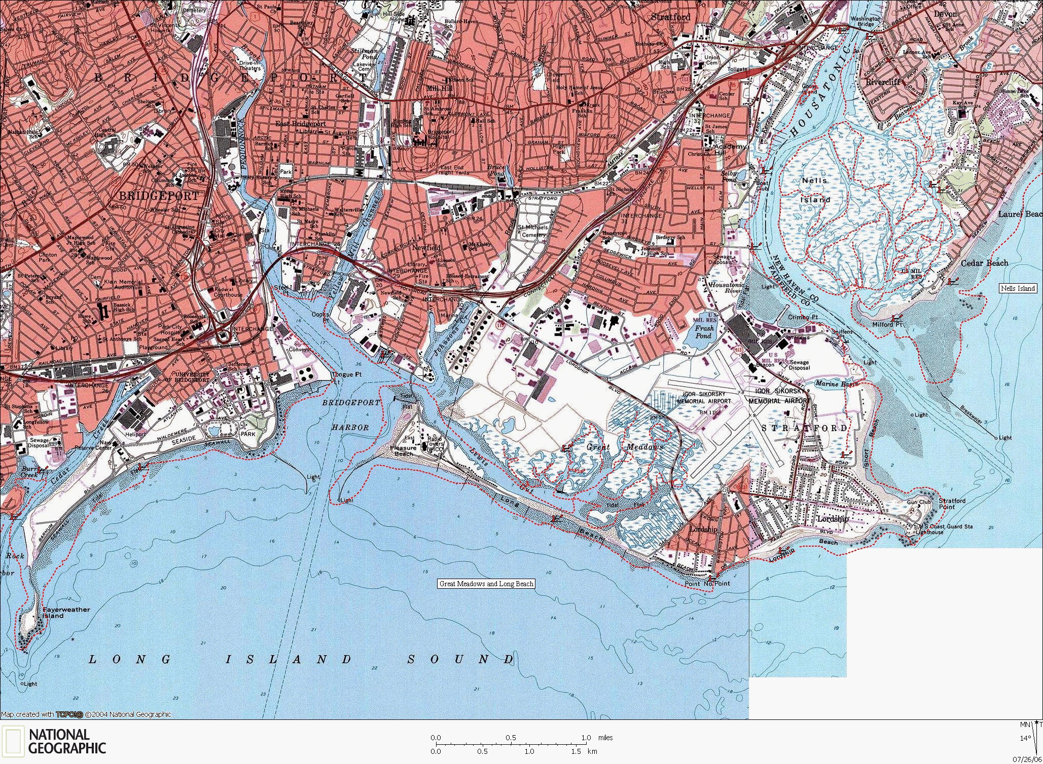 Connecticut, Sea, kayaking, Map, coastal, Long Island Sound, Nell's Island