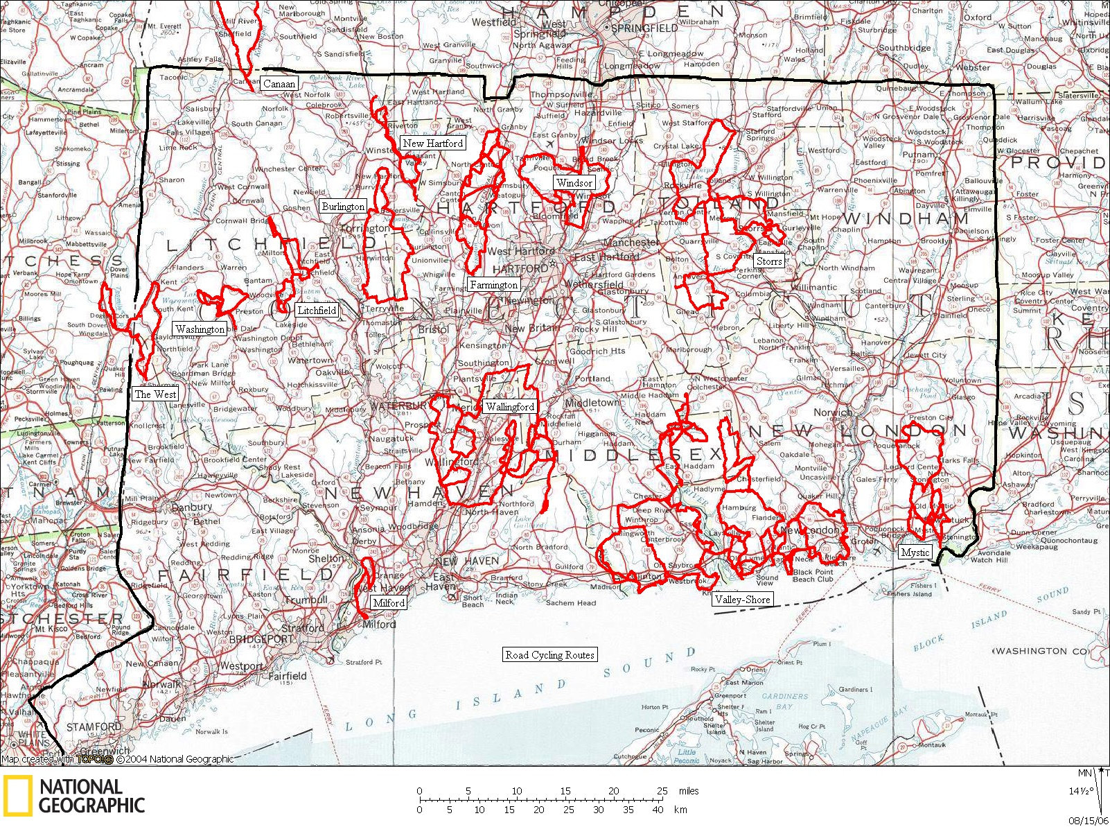 Connecticut, Road, Cycling, Bicycling, Bike, Ride, Routes, Map