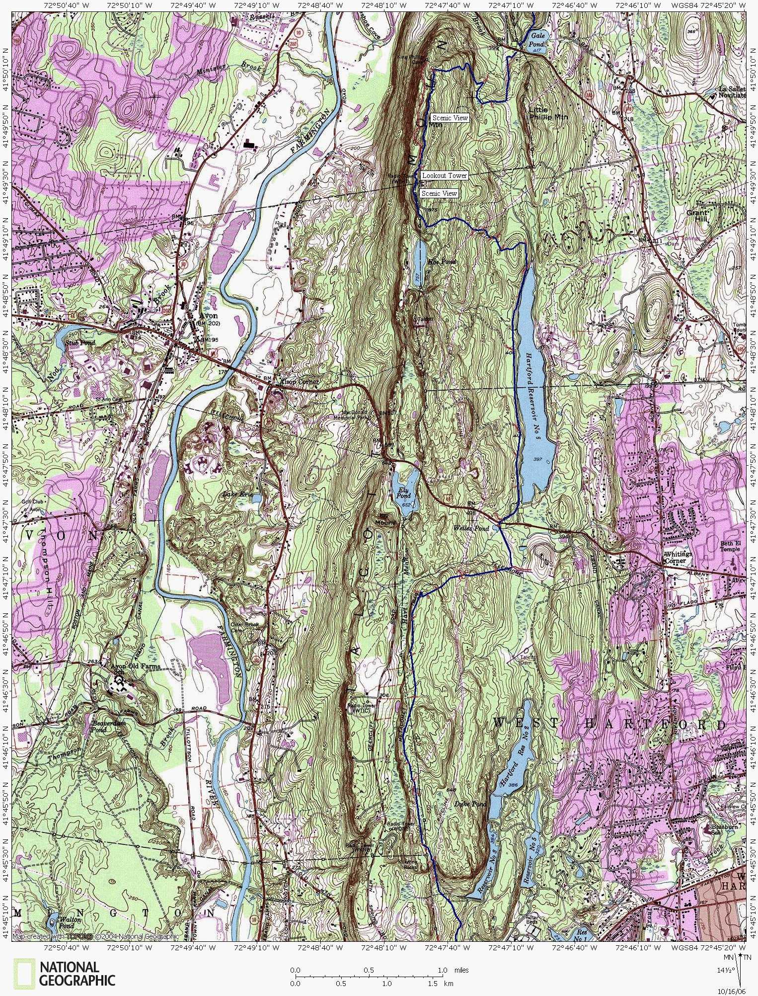 Connecticut, Metacomet, Map, Hiking, Backpacking, Trail, West Hartford