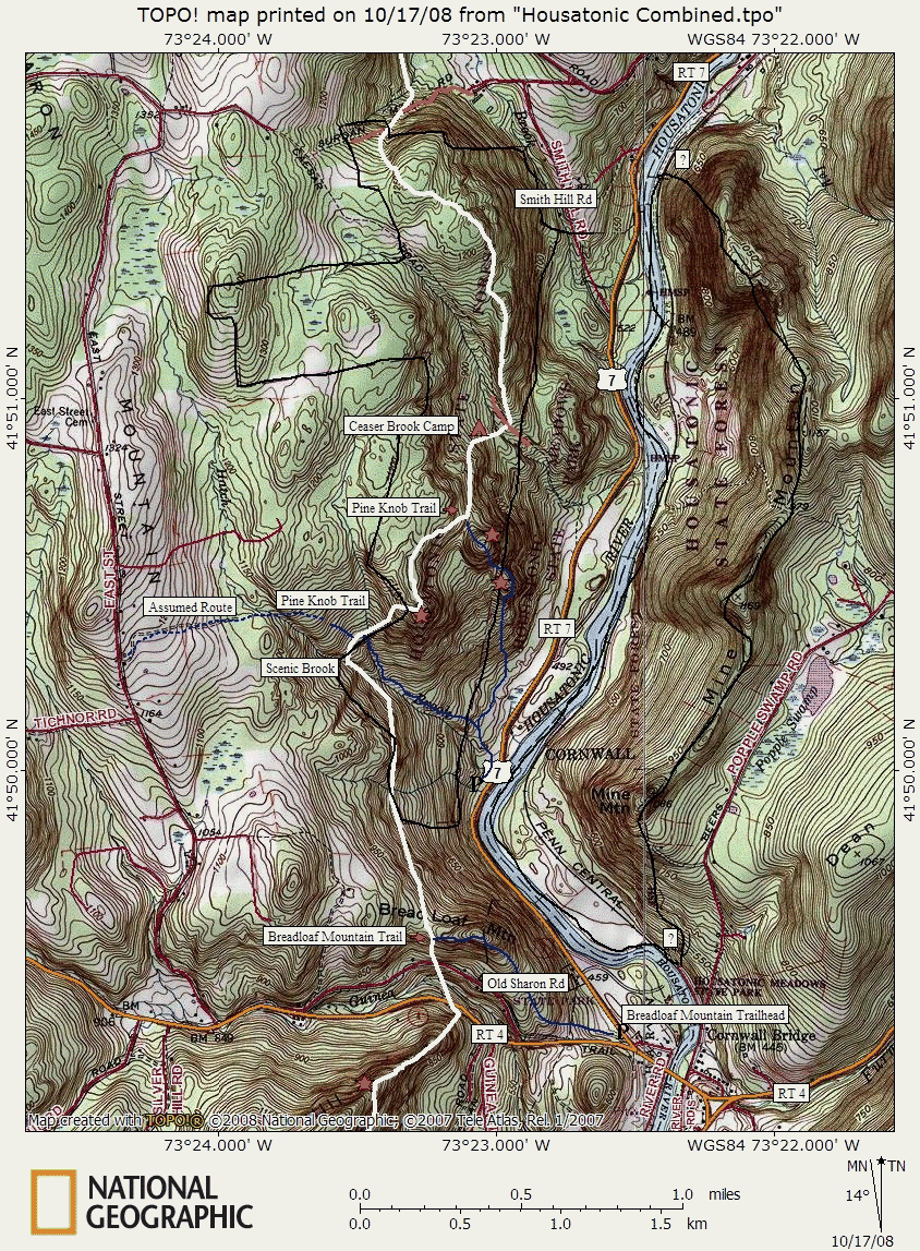 Pine Knob Trail Map, Housatonic