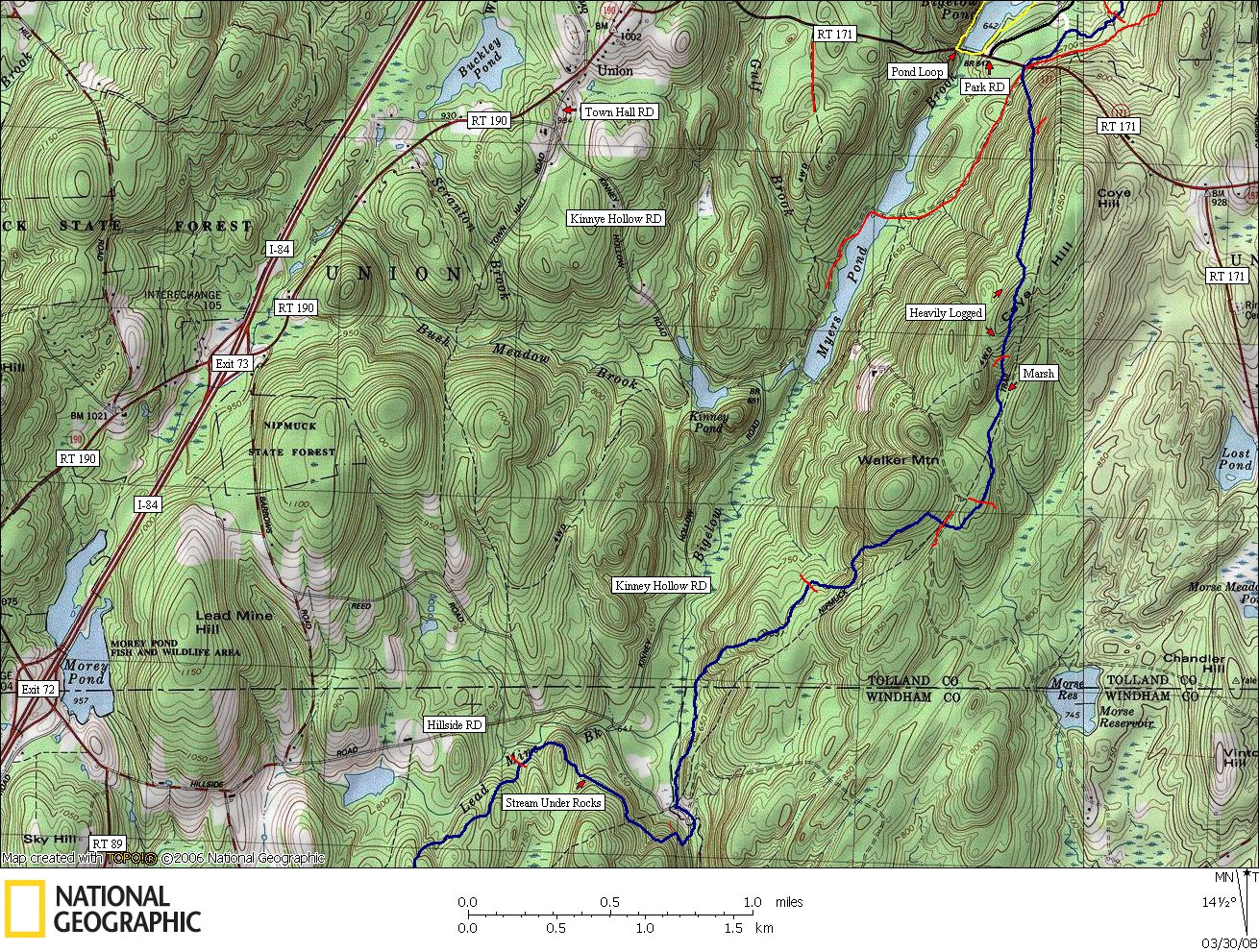 Nipmuck, trail, trails, hike, hiking, map, backpacking, outdoors, camping, Yale, Forest