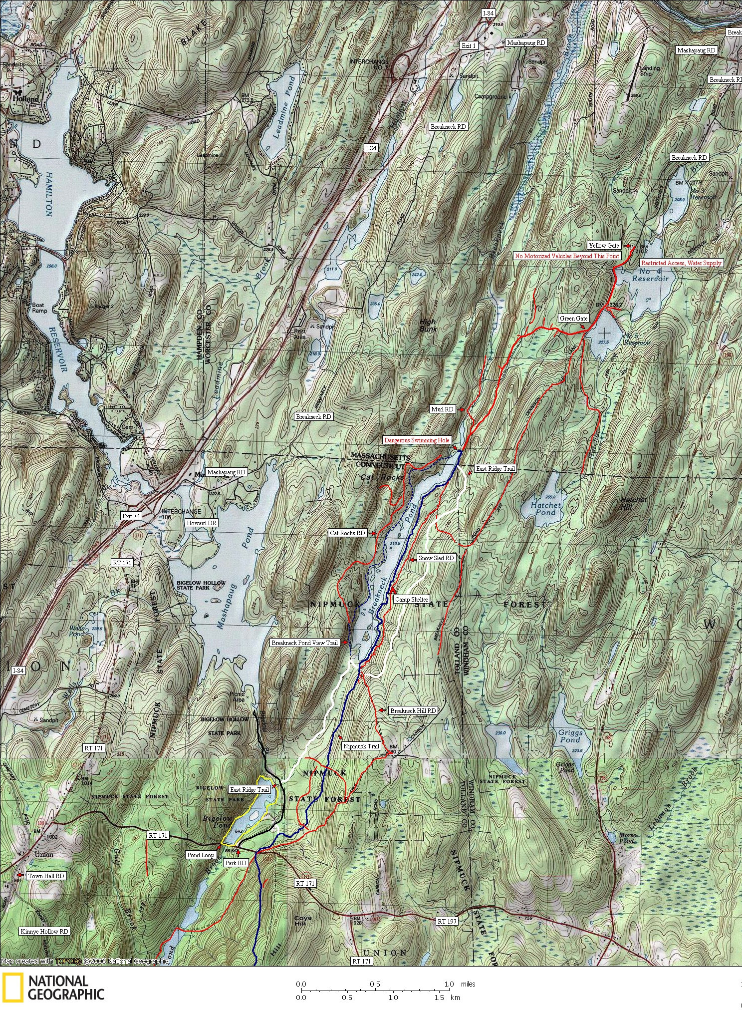 Nipmuck, trail, trails, hike, hiking, map, backpacking, path, blue, blazed, camping, outdoors