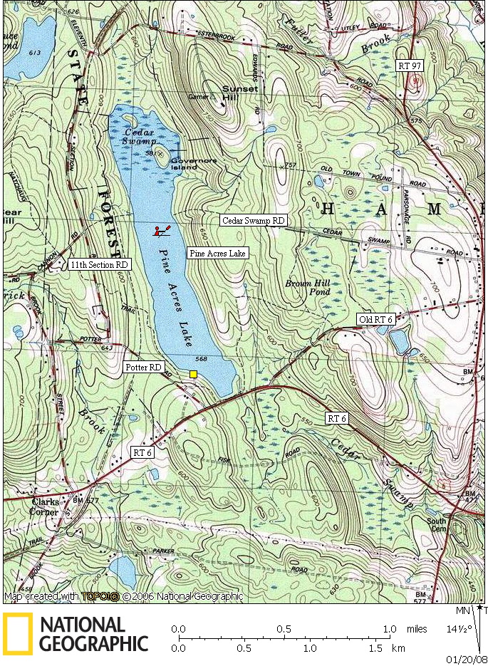 Connecticut, Map, Lakes, Ponds, Canoe, Canoeing, Kayak, Kayaking, Paddling, Lake, Pond, Flat water, Pine Acres